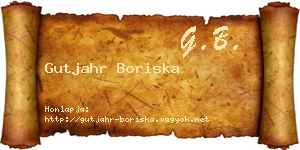 Gutjahr Boriska névjegykártya
